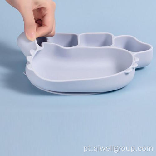 Plato de Silicone para crianças desenho animado de caranguejo